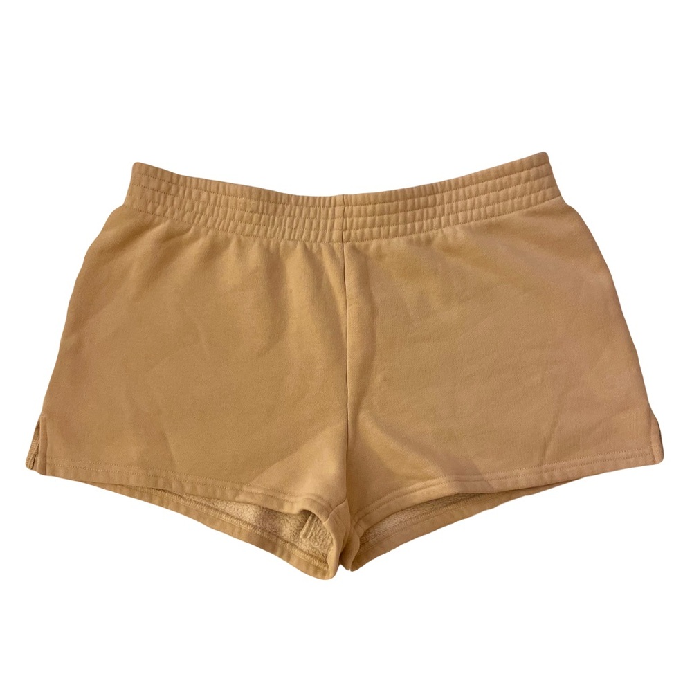 Aritzia TNA Cozy AF Fleece Sweat Shorts in Sand Buff